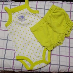2pc summer baby elephant outfit
